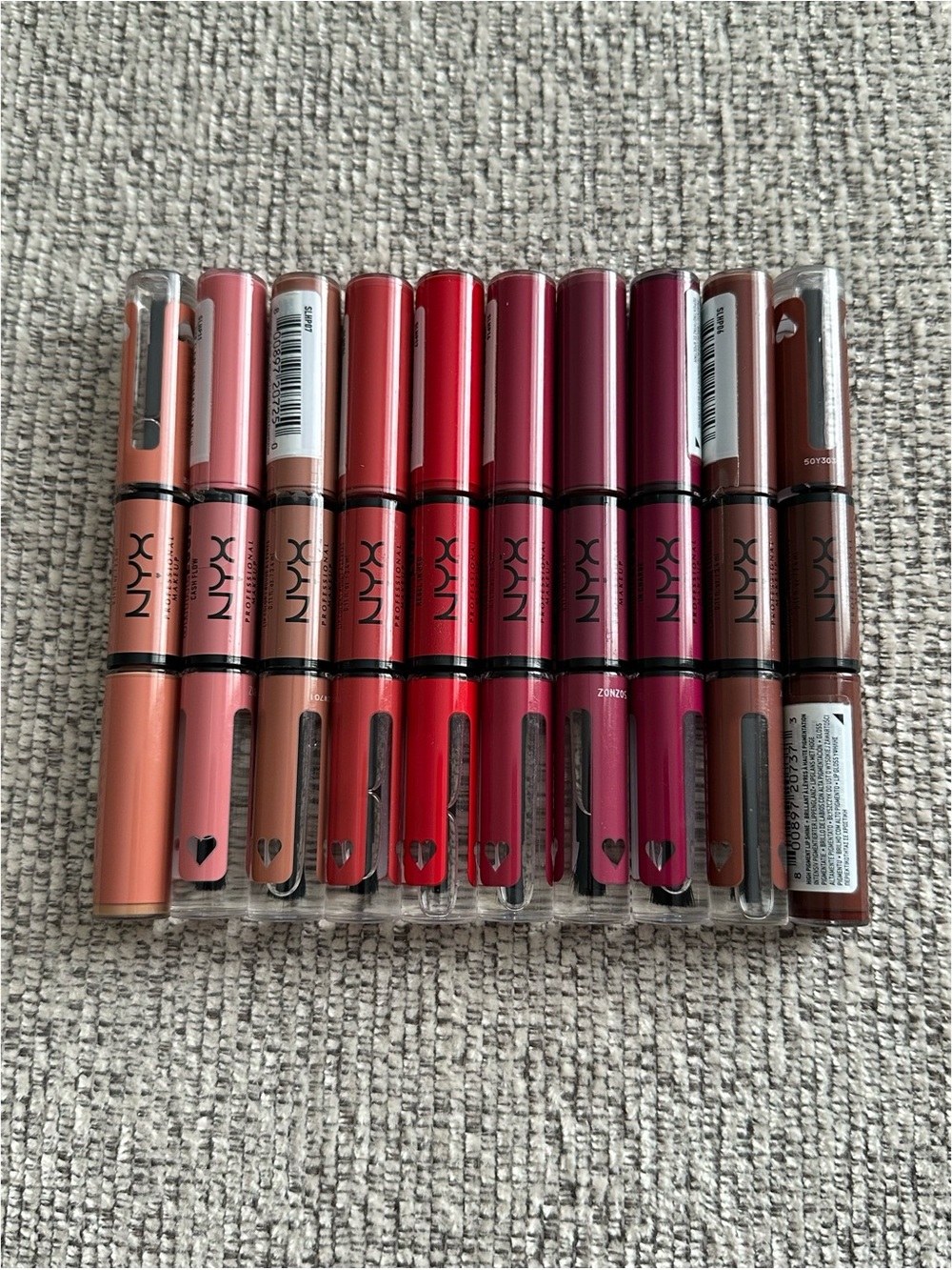 BRAND NEW NYX Shine Loud High Shine Lip Color 10 Piece Assorted Shade Lot